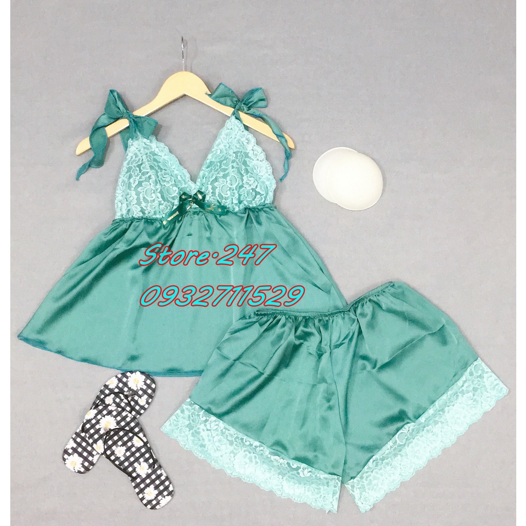 BỘ SATIN CÓ MÚT CỘT NƠ VAI SIÊU DỄ THƯƠNG, SATIN MỊN MẶC MÁT ÍT NHĂN - HÀNG NHÀ MAY BAO ĐẸP | BigBuy360 - bigbuy360.vn