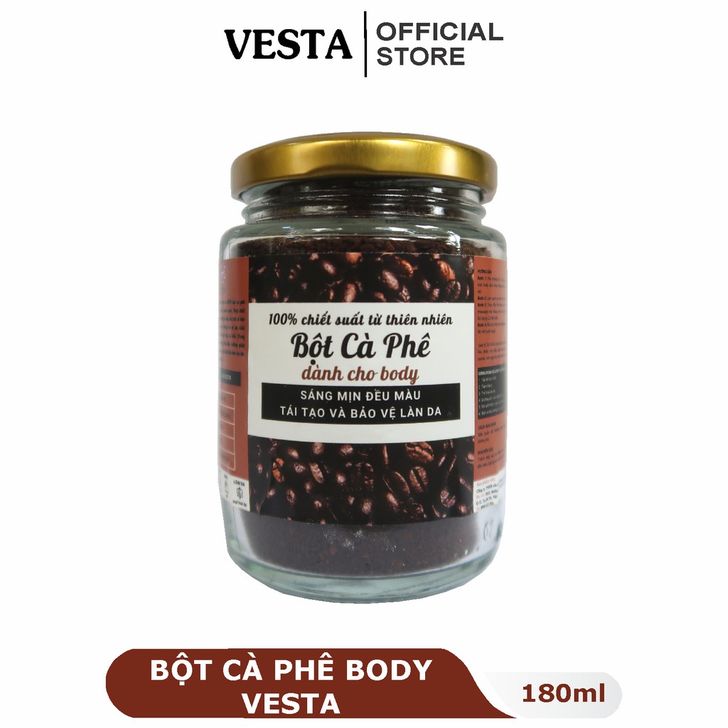 Bột Cà Phê Body Nguyên Chất Vesta Hủ 180ml