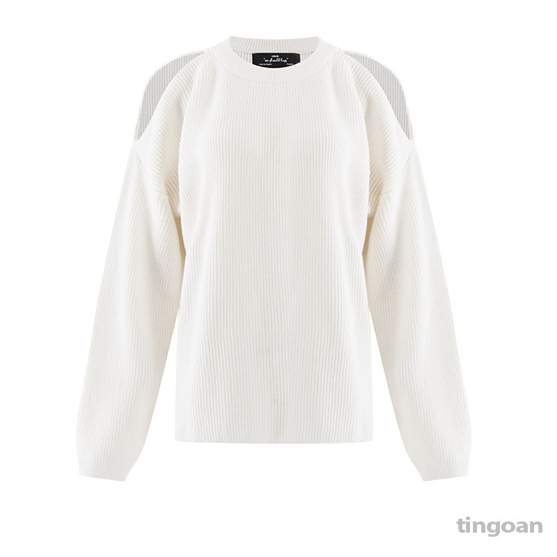 Áo len khoét vai trắng tingoan BABY VERSACE SWEATER/WH