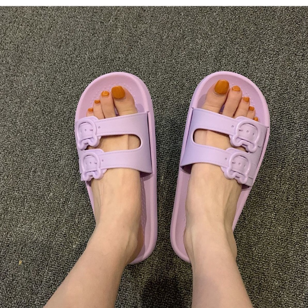 Dép đi trong nhà tắm mềm mại thoải mái chống trượt màu hồng dễ thương đơn giản