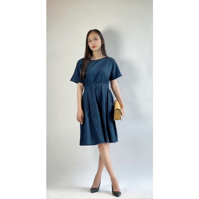 Đầm maxi dáng suông tay ngắn eo 3M hàng VNXK cao cấp