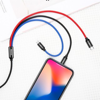 Cáp nhanh BASEUS 3 cổng Lightning - MicroUSB - Type-C Sạc Max 3.5A (dài 30cm)