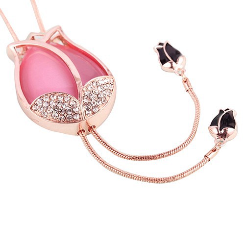 Dây chuyền dài hình hoa Tulip đính đá thời trang