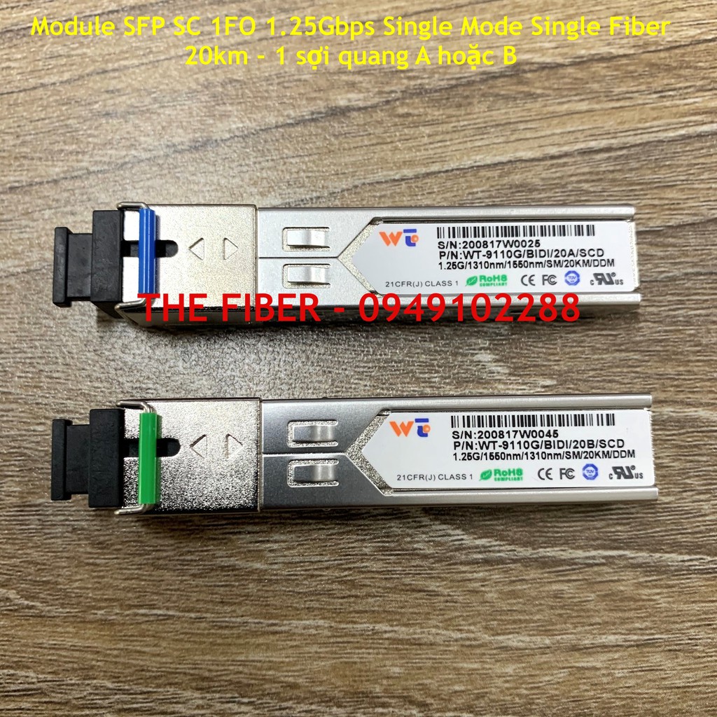 Module SFP SC 1FO 1.25Gbps Single Mode Single Fiber 20KM