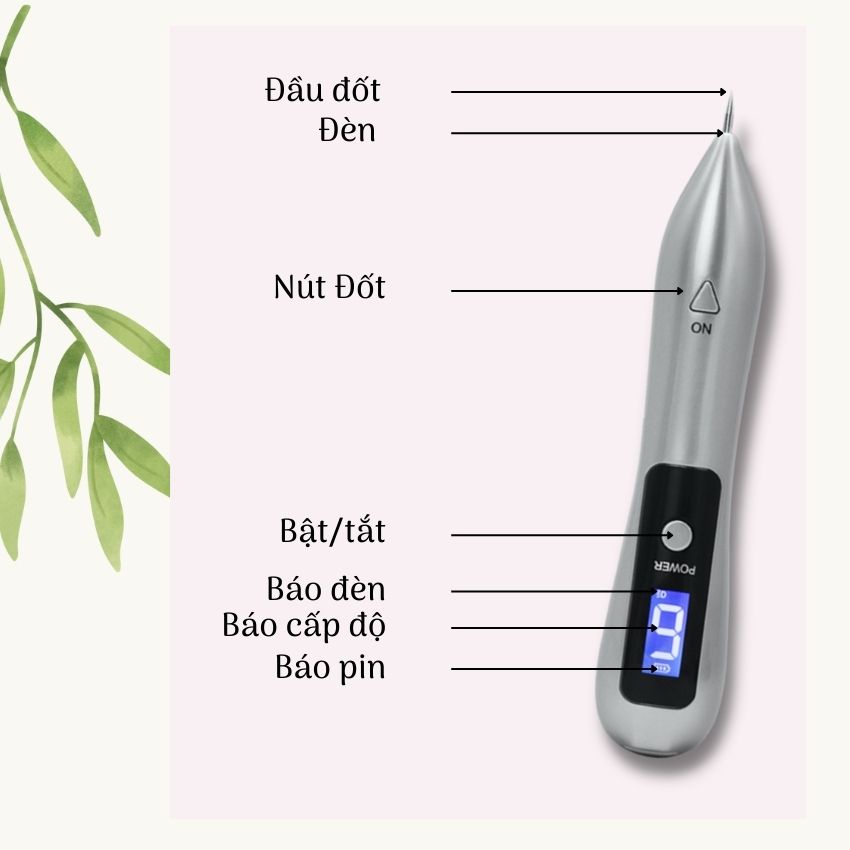 Máy Đốt Mụn Ruồi Tàn Nhang Tích Điện 9 Cấp Độ