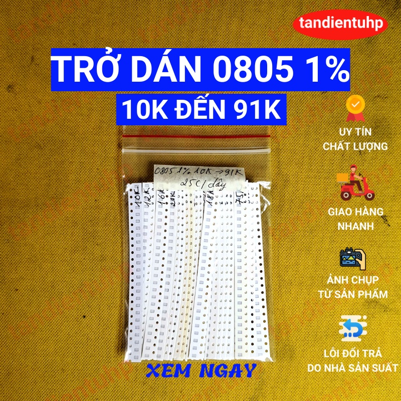 COMBO TRỞ DÁN 0805 1% 68 MÃ TỪ 1K ĐẾN 2M TỔNG 1700 CHIẾC