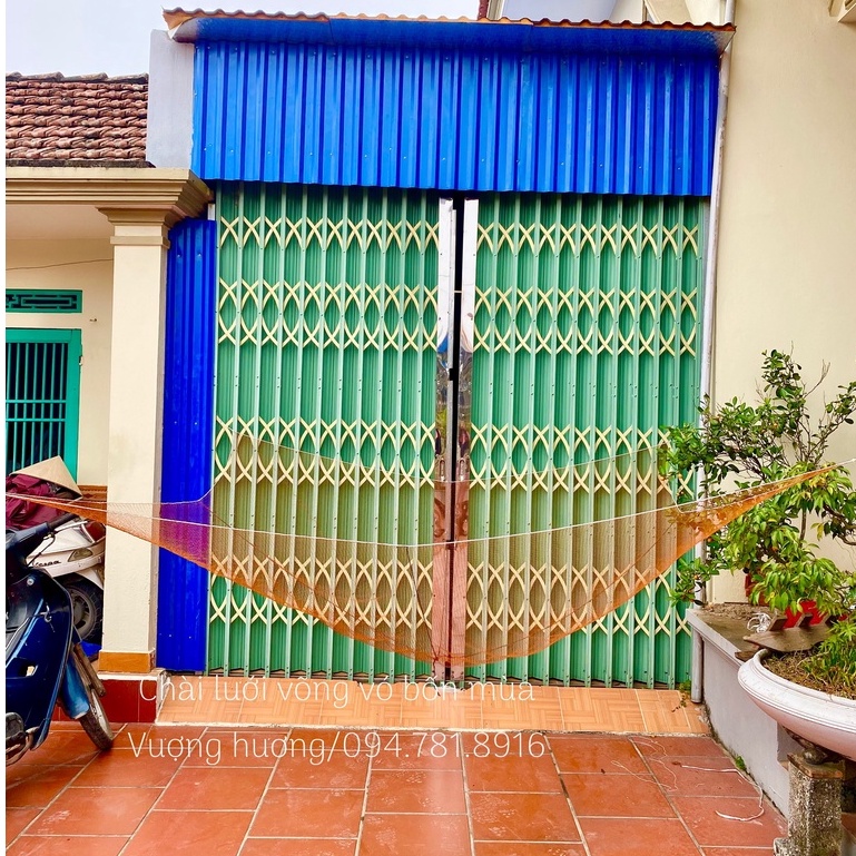 Vó đánh cá lưới bắt cá sợi dù mau cạnh 2m4x2m4