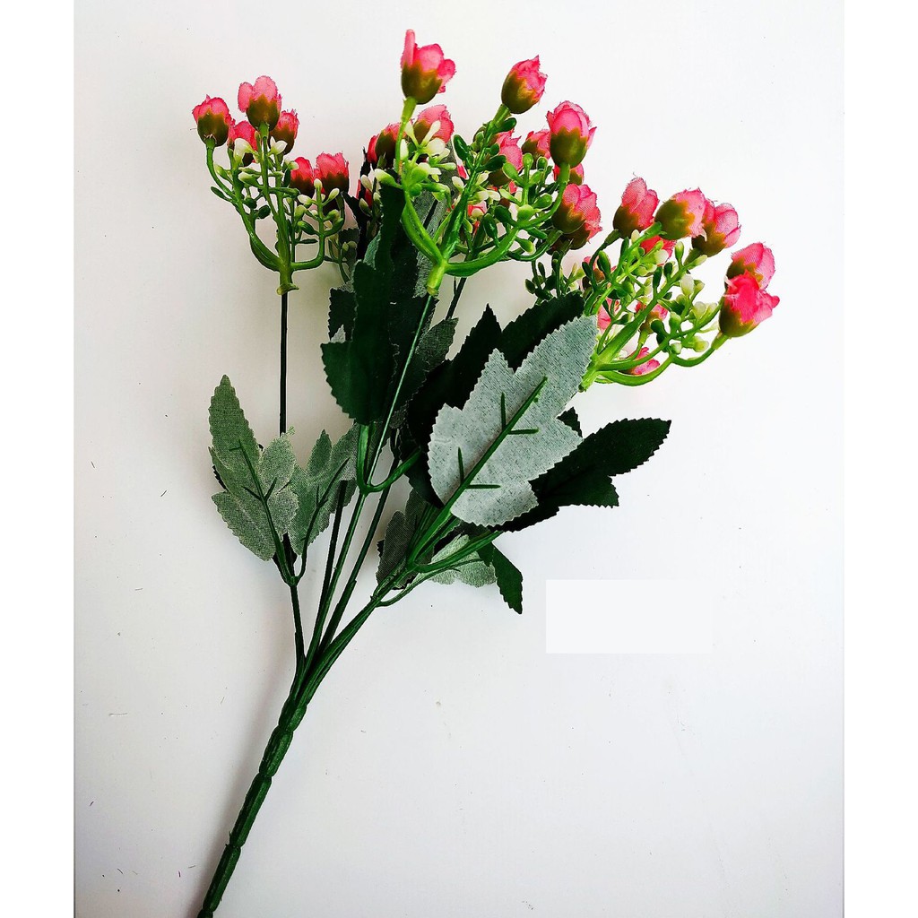Hoa hồng mini (6 nhánh nhỏ, 30 bông, cao 30cm, hoa nhựa), hoa giả trang trí