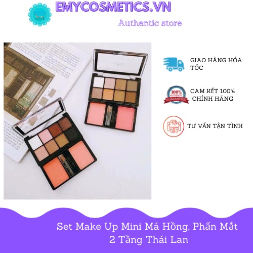 Set make up mini má hồng, phấn măt 2 tầng OD1022