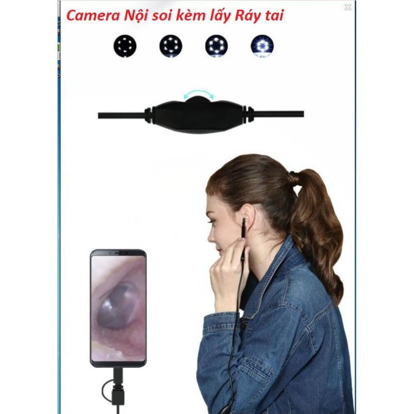 Camera nội soi y tế soi tai, mũi, họng kiêm Máy lấy ráy tai HD Visual Earwas Clean Tool cho hình ảnh sắc nét