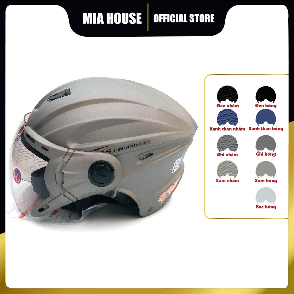 Mũ bảo hiểm nam nữ nửa đầu 1/2 có kính âm GRS A737K freesize nhiều màu siêu hot