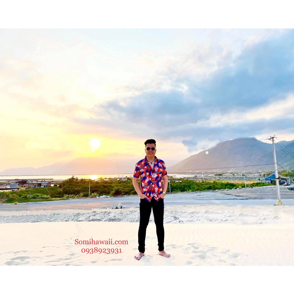 Áo sơ mi Hawaii đi biển mùa hè fullsize 45-85kg