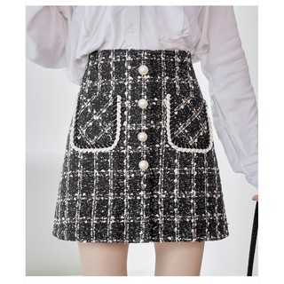 Chân váy vải tweed