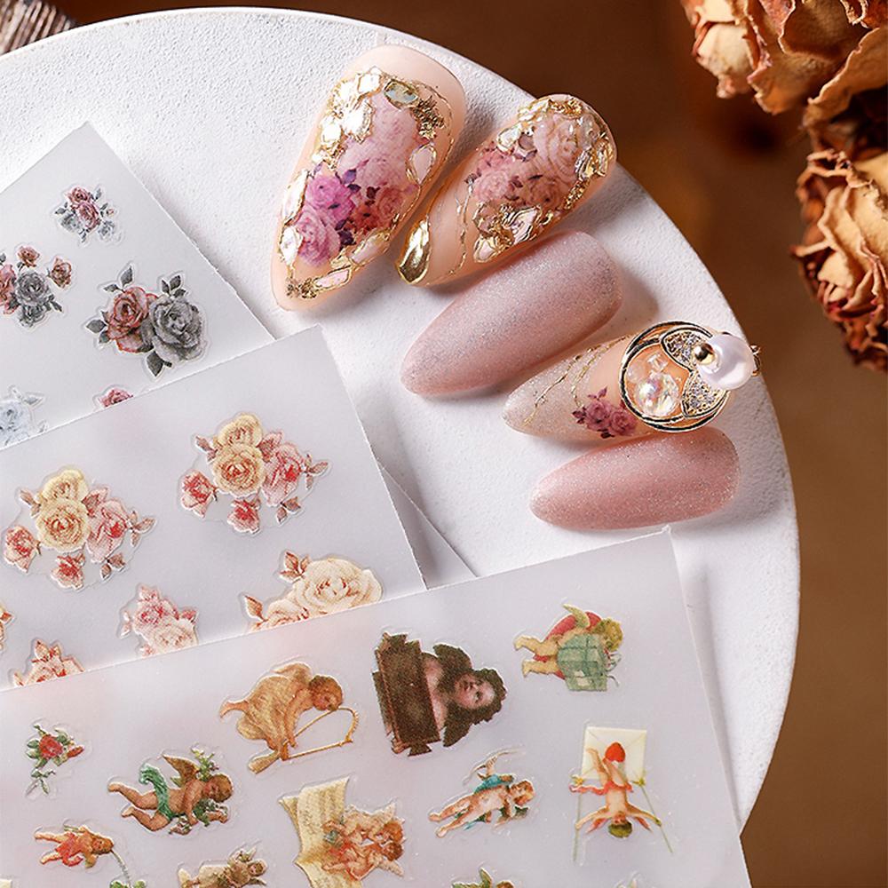 [Hàng mới về] Miếng Dán Trang Trí Móng Tay 3D Phong Cách Cổ Điển