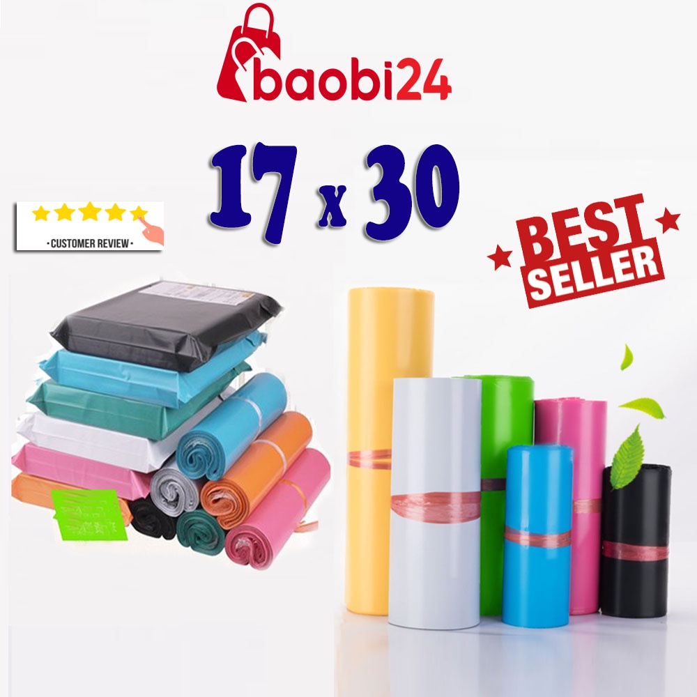 (Sỉ 17x30 cm) Baobi24 Túi Gói Hàng Niêm Phong - Rẻ nhất thị trường cuộn 100 túi