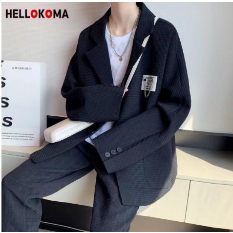 Áo Khoác Vest Dáng Rộng Màu Sắc Trơn Phong Cách Hàn Quốc Cho Nam Giới