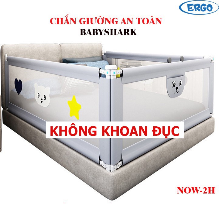 Thanh chắn giường 2021 Babyshark an toàn tiện lợi nâng hạ dễ dàng tránh chấn thương cho em bé