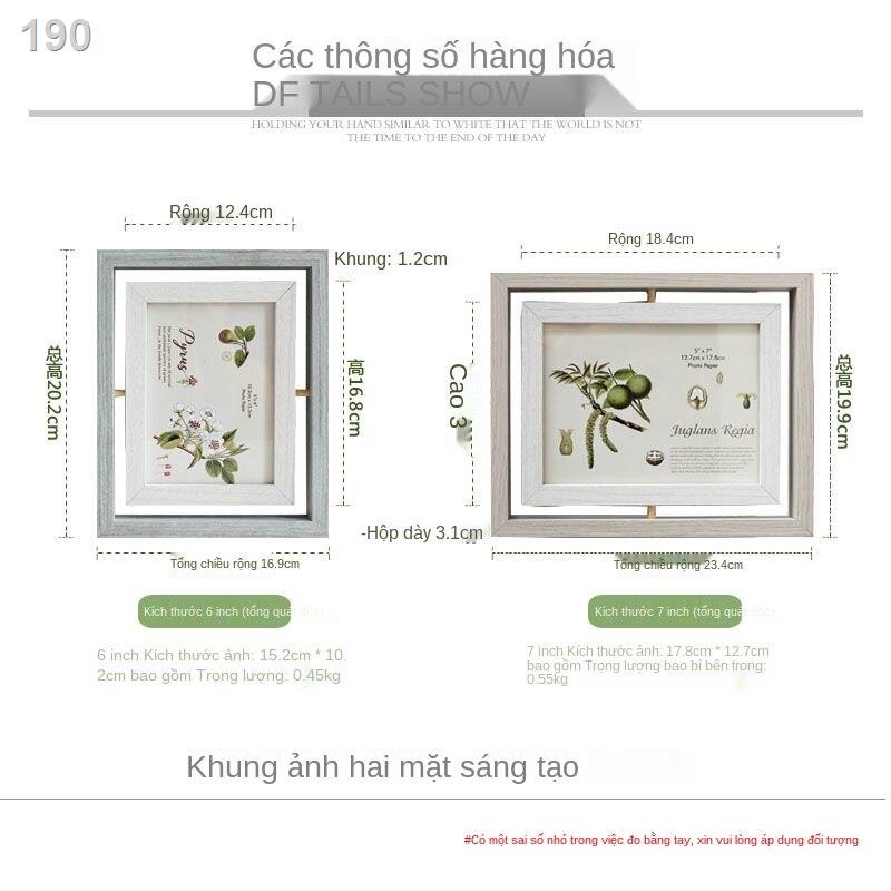 [hàng mới]Bàn đặt khung ảnh sáng tạo xoay Phong cách Bắc Âu Máy tính để văn phòng hai mặt 6 inch 7 như cộng với tùy chỉn