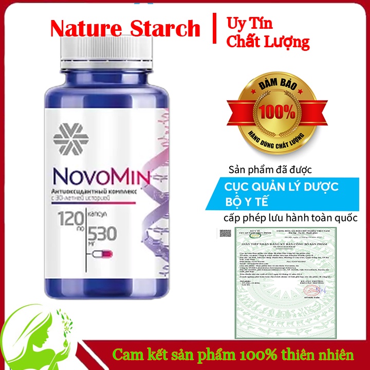 Novomin - Siberian Wellness - Fomula4 - Viên uống chống oxy hóa, phục hồi tế bào khỏe mạnh - Hộp 120 viên