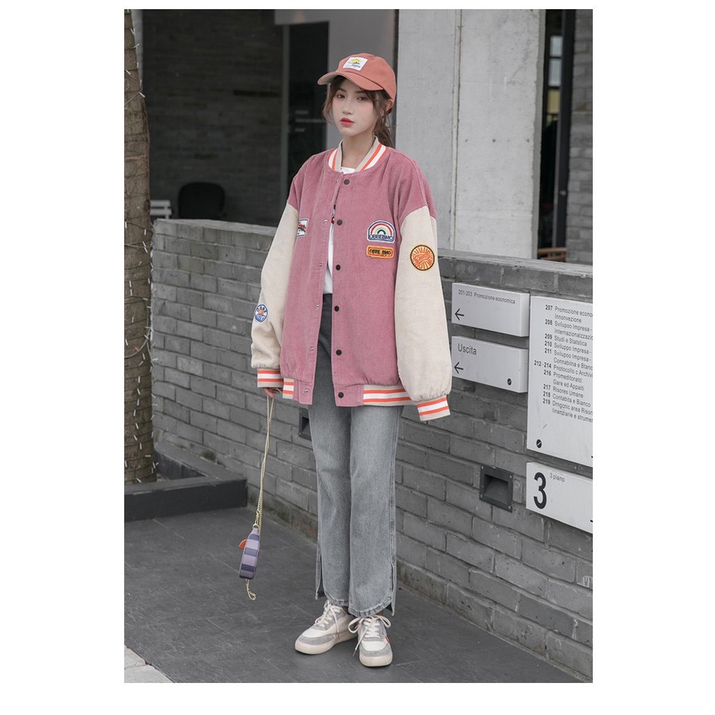 Áo khoác bomber nam nữ jacket nhung tăm dày dặn SHOPMAP