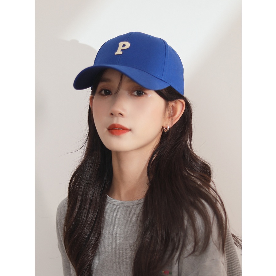 Mũ lưỡi trai mỏng vành rộng in chữ màu xanh dương cho nam và nữ