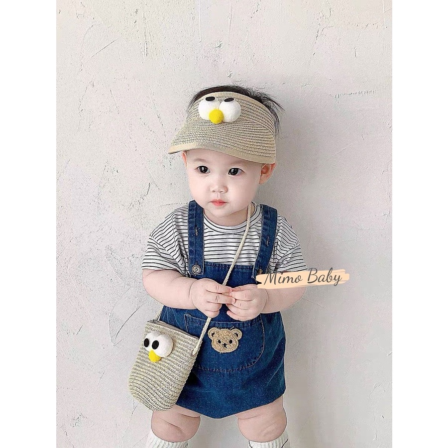 Túi cói đeo chéo họa tiết mắt chim dễ thương cho bé gái TC08 Mimo Baby