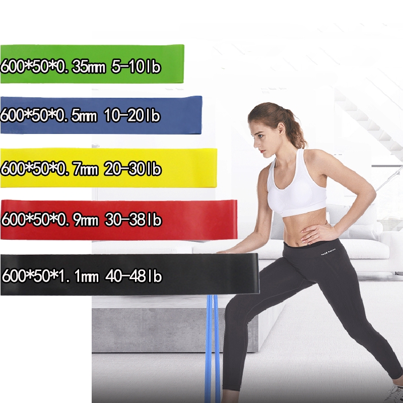 Dây Cao Su Đàn Hồi 5 Màu 0.35mm-1.1mm Hỗ Trợ Tập Yoga / Pilates / Thể Hình Trong Nhà / Ngoài Trời