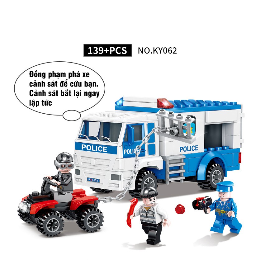 Lego City Swat - Đồ Chơi Lego Minecraft Lắp Ghép Cảnh Sát Công Nghệ Cao Bắt Tội Phạm Định Bỏ Trốn - 139+ Chi Tiết - PiBo