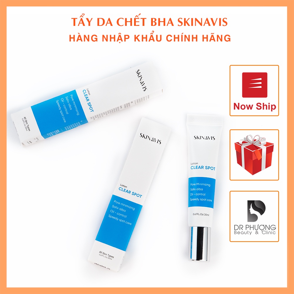 [CHÍNH HÃNG] Tẩy da chết BHA SKINAVIS CLEAR SPOT Kiểm soát dầu nhờn và mụn đầu đen