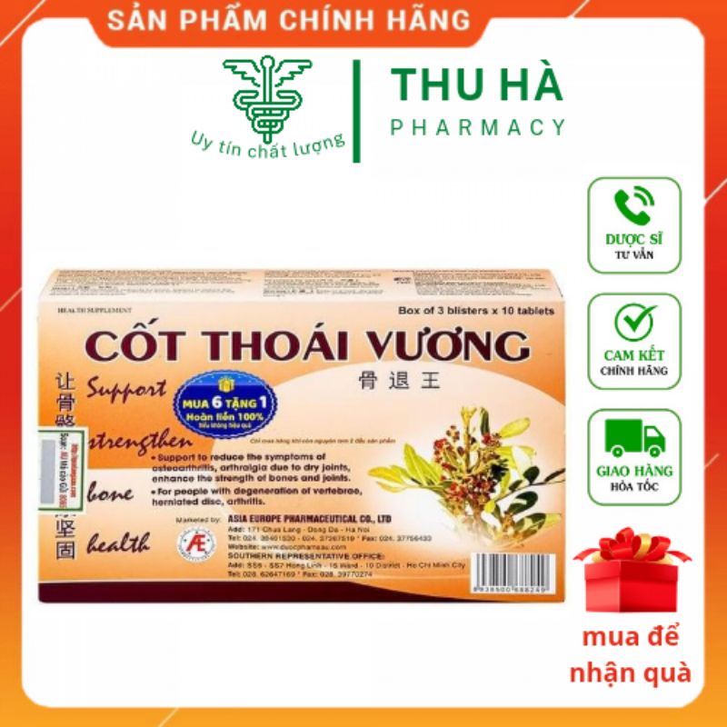 [Chính Hãng] Cốt Thoái Vương -  hộp 30 viên - Hỗ trợ thoái hóa ,Đau vai gáy từ thảo dược