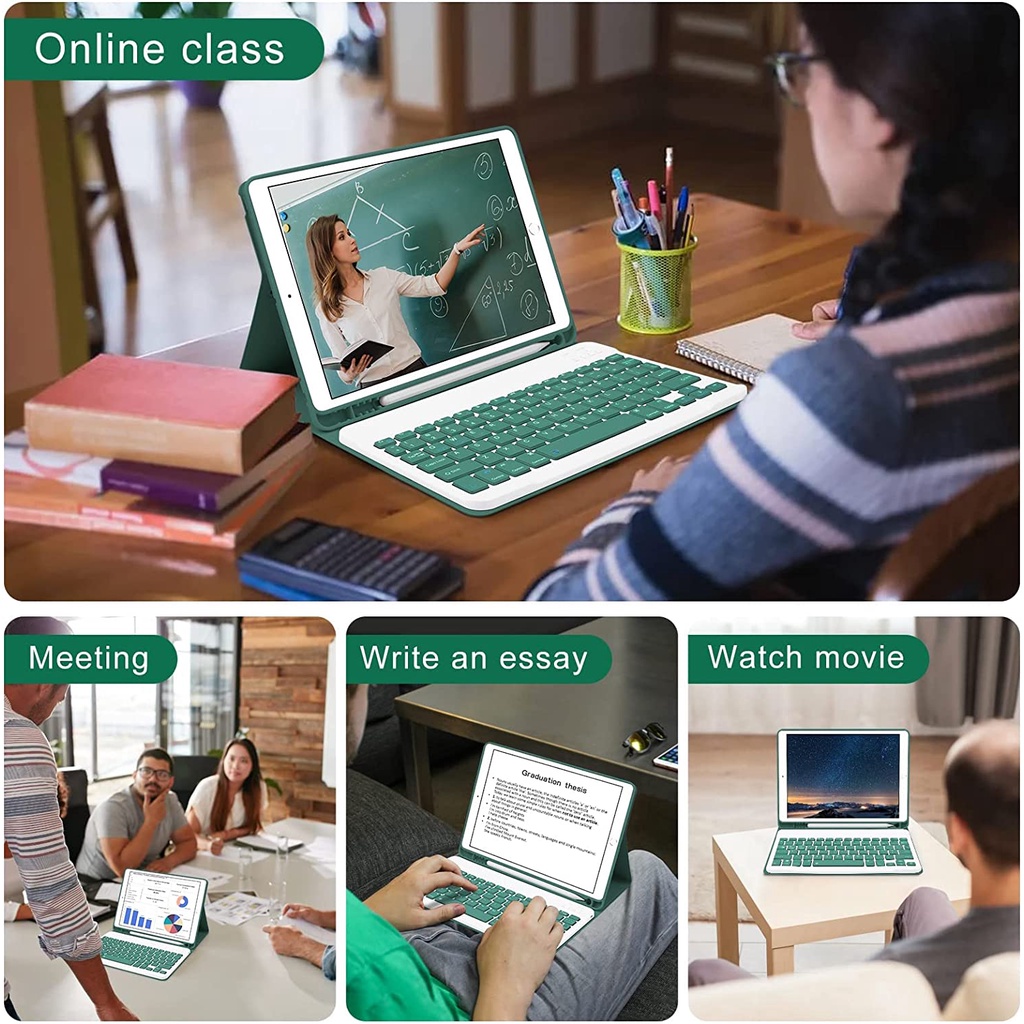 Bao Da Máy Tính Bảng Kèm Bàn Phím bluetooth Cho iPad 2022 pro11pro12.9 Air4 / 5 10.9 air1air2-9.7-Ipro 56789 10.2 2020 mini5 / 4 Ốp