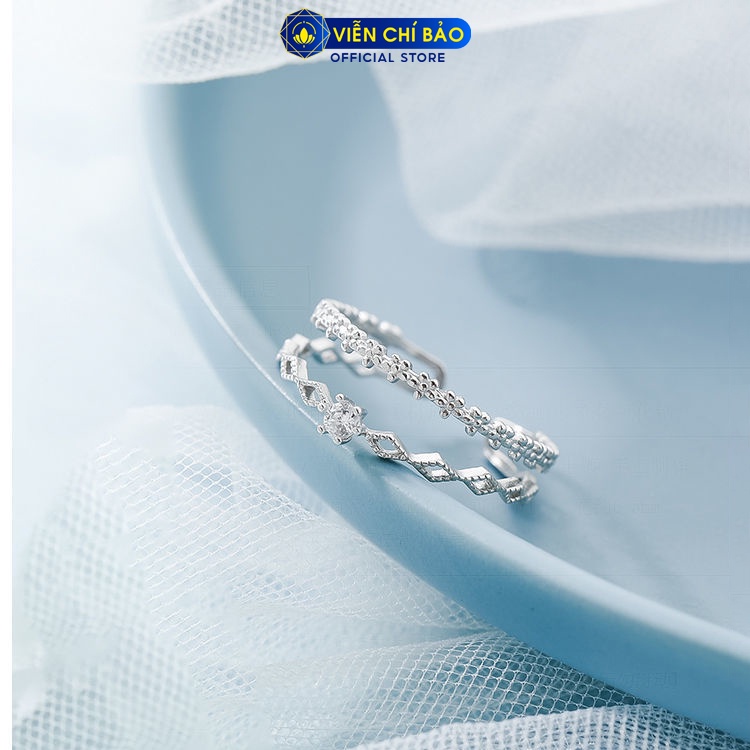 Nhẫn bạc nữ vương miện trắng chất liệu bạc 925 thời trang phụ kiện trang sức nữ thương hiệu Viễn Chí Bảo N400726