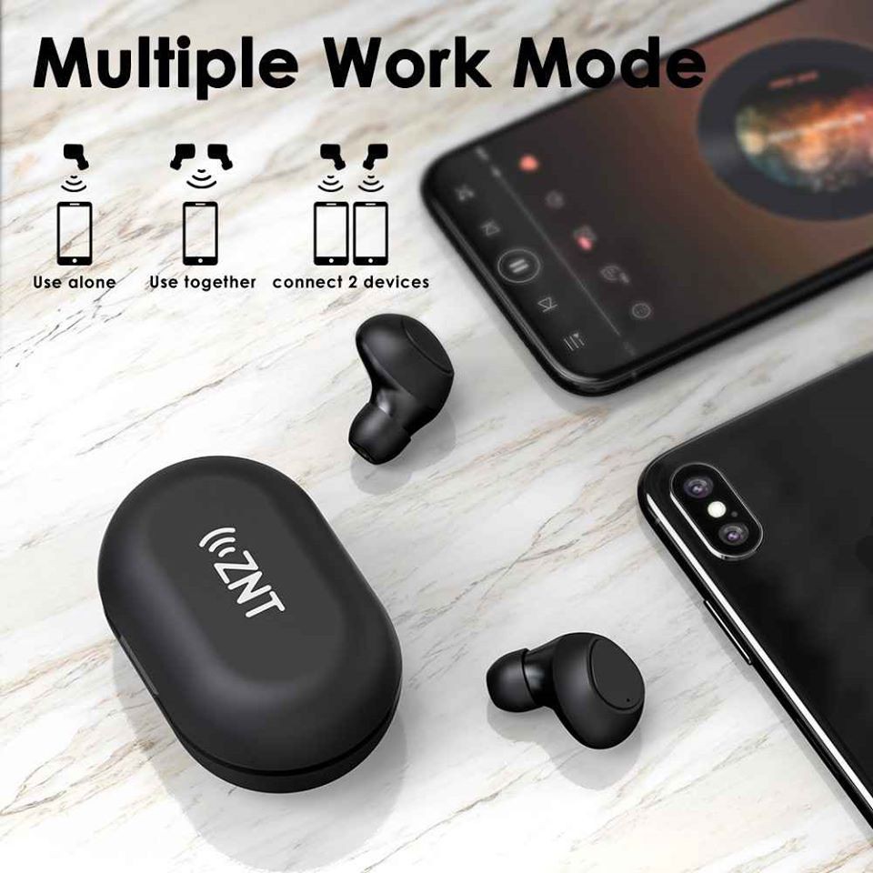 Tai nghe nhét tai không dây AirBuds Bluetooth 5.0 Kèm Mic Hỗ trợ cuộc gọi âm thanh Hộp sạc 600 mAh Âm thanh Hifi sắc nét