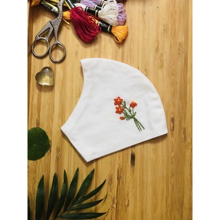 Khẩu trang vải thêu tay (2 lớp)