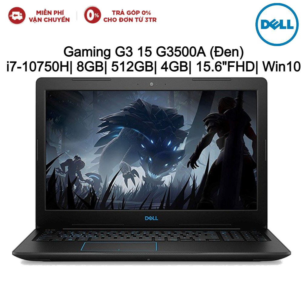 Laptop DELL Gaming G3 15 G3500A (Đen) i7-10750H 8GB 512GB VGA 4GB 15.6"FHD Win10