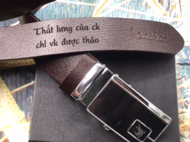 Thắt lưng da bò cao cấp khắc tên hình ảnh theo yêu cầu