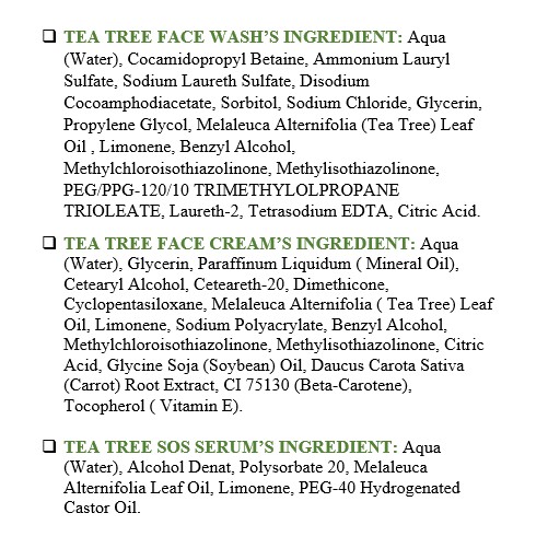 Combo 3 Tea Tree: Gel rửa mặt 225ml & Serum 10ml & Kem Dưỡng 50ml - Dành Cho Da Dầu và Da Mụn Farmasi | BigBuy360 - bigbuy360.vn