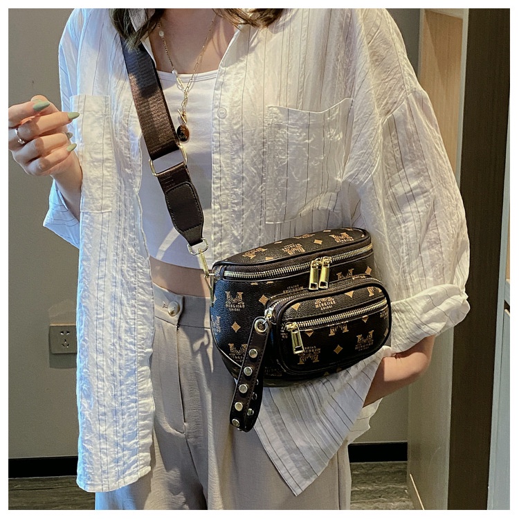 Túi bao tử nữ, túi đeo chéo bụng thời trang cao cấp họa tiết nhiều ngăn cá tính sang trọng
