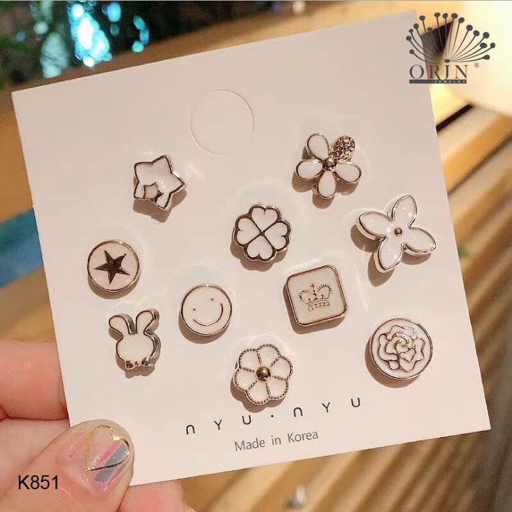 Set 10 ghim huy hiệu cài áo mini siêu dễ thương Orin K846 K847 K848 K849 K850 K851 K852