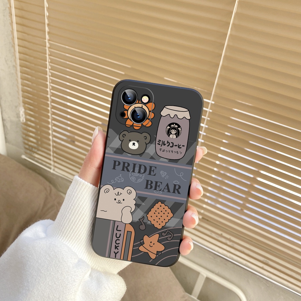 ốp lưng gấu dễ thương tpu chống rơi viền thẳng chống vân tay bao đựng điện thoại có dây buộc Thích hợp cho vivo y11 y17 y15 y20 y12i y20 y91c y95 y93 y15a y15s y15 v11i