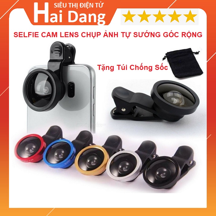 Lens Selfie Góc Rộng, Cực Đỉnh Tặng Túi Chống Sốc - Dùng Cho Điện Thoại - Ipad - Laptop