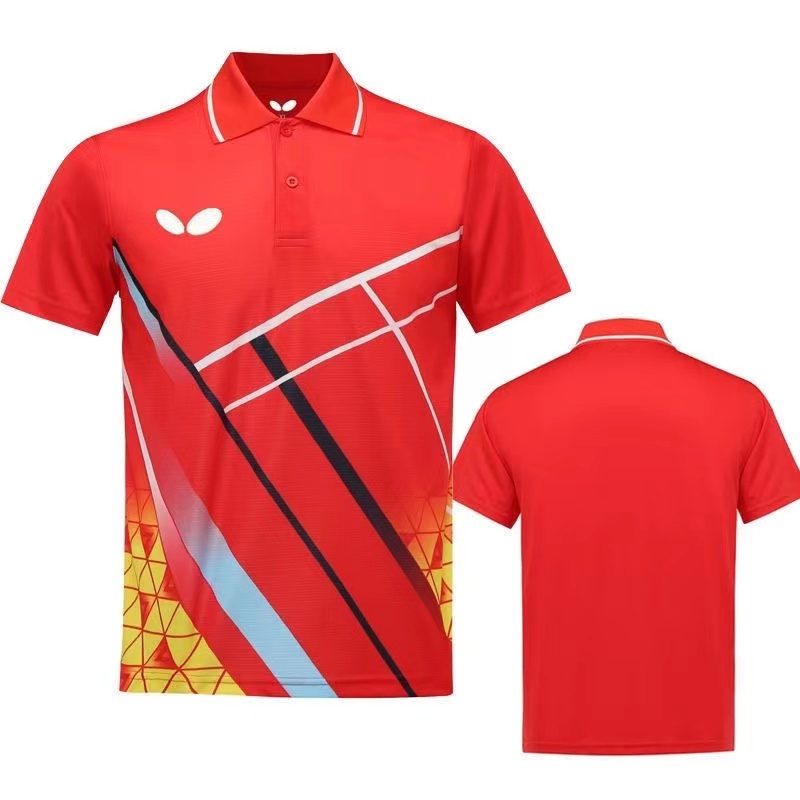 Áo Thun Tay Ngắn Có Cổ Thoáng Khí Mau Khô Phong Cách Mới Dành Cho Nam Nữ Chơi Bóng Bàn