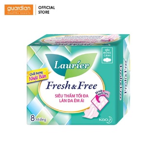 Băng vệ sinh Laurier Fresh&Free Siêu Mỏng Cánh 08 miếng 22cm