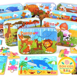 Đồ chơi hộp tranh xếp hình Puzzle 4 cấp độ 9-12-15-20 miếng nhiều chủ đề cho bé - Đồ chơi giáo dục thông minh trẻ em