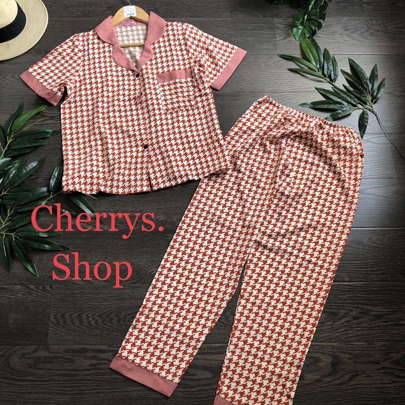 Đồ bộ pijama lụa thái cộc tay quần dài fom dưới 58 kg siêu đẹp