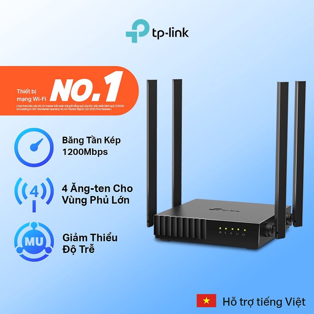 Bộ Phát Wifi TP-Link Archer C54 Băng Tần Kép Chuẩn AC 1200Mbps - Hàng Chính Hãng