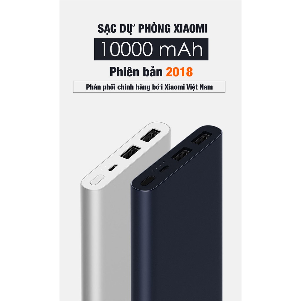 Pin sạc dự phòng Xiaomi 2S 10.000mAh (Gen 2 New 2018 )- Hàng chính hãng