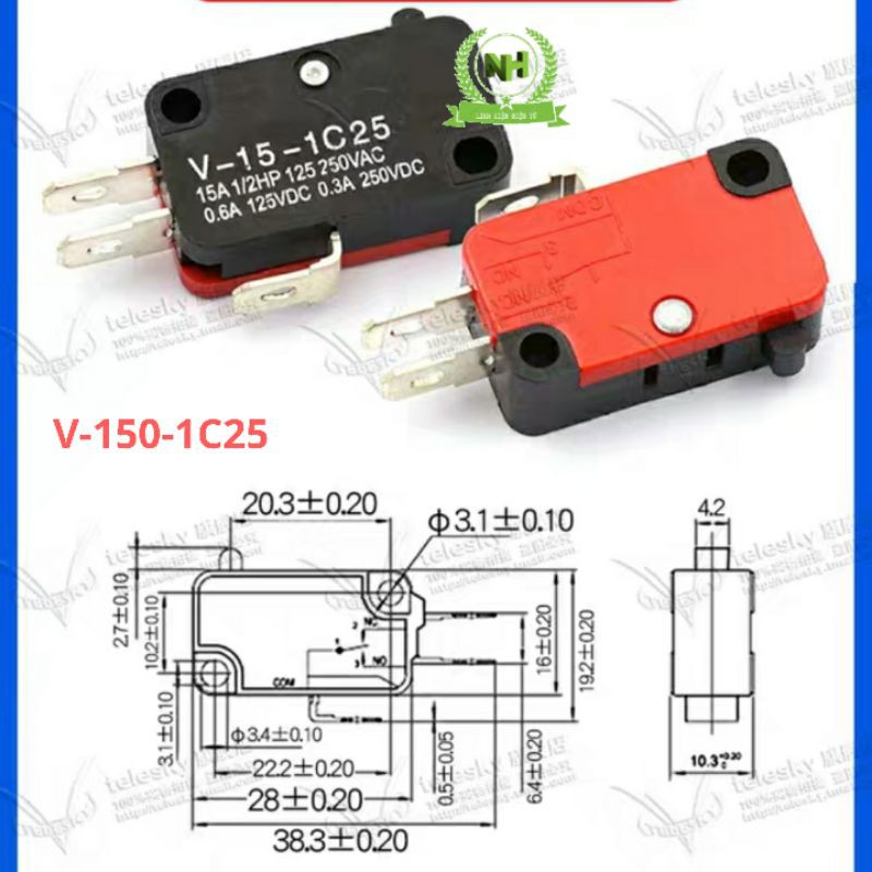 2 Chiếc Công Tắc Hành Trình 3 Chân V150/151/152/153/155/156-1C25 15A/250V Loại Tốt