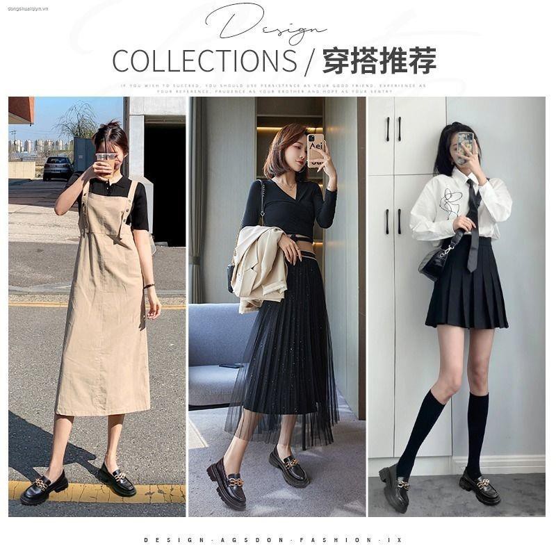 Giày da đế dày thời trang xuân thu cho nữ