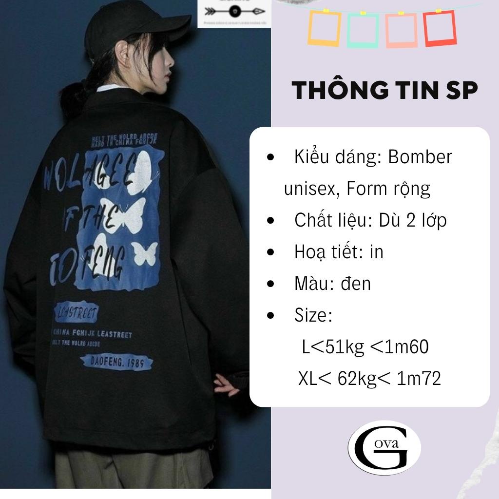 Áo khoác dù LEASTREET form rộng Unisex ulzzang 2 lớp Chống Nắng Jacket Bomber GOVA